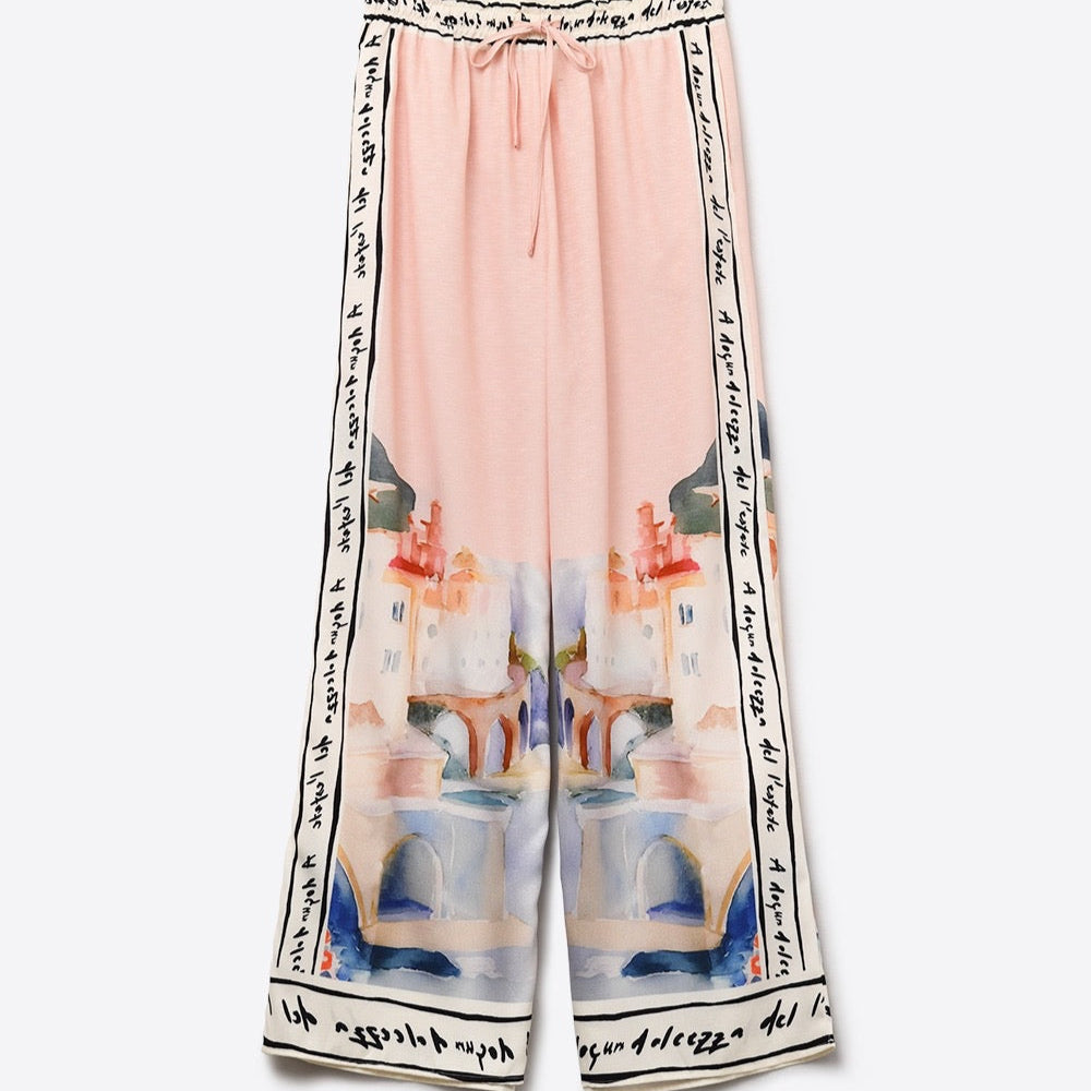 Watercolor Print Pant