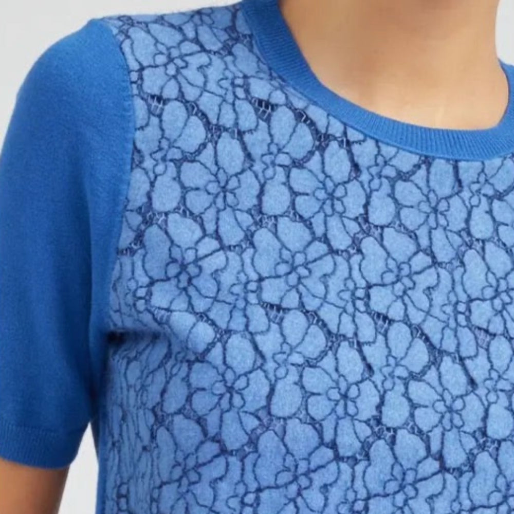 Floral Lace Overlay Sweater