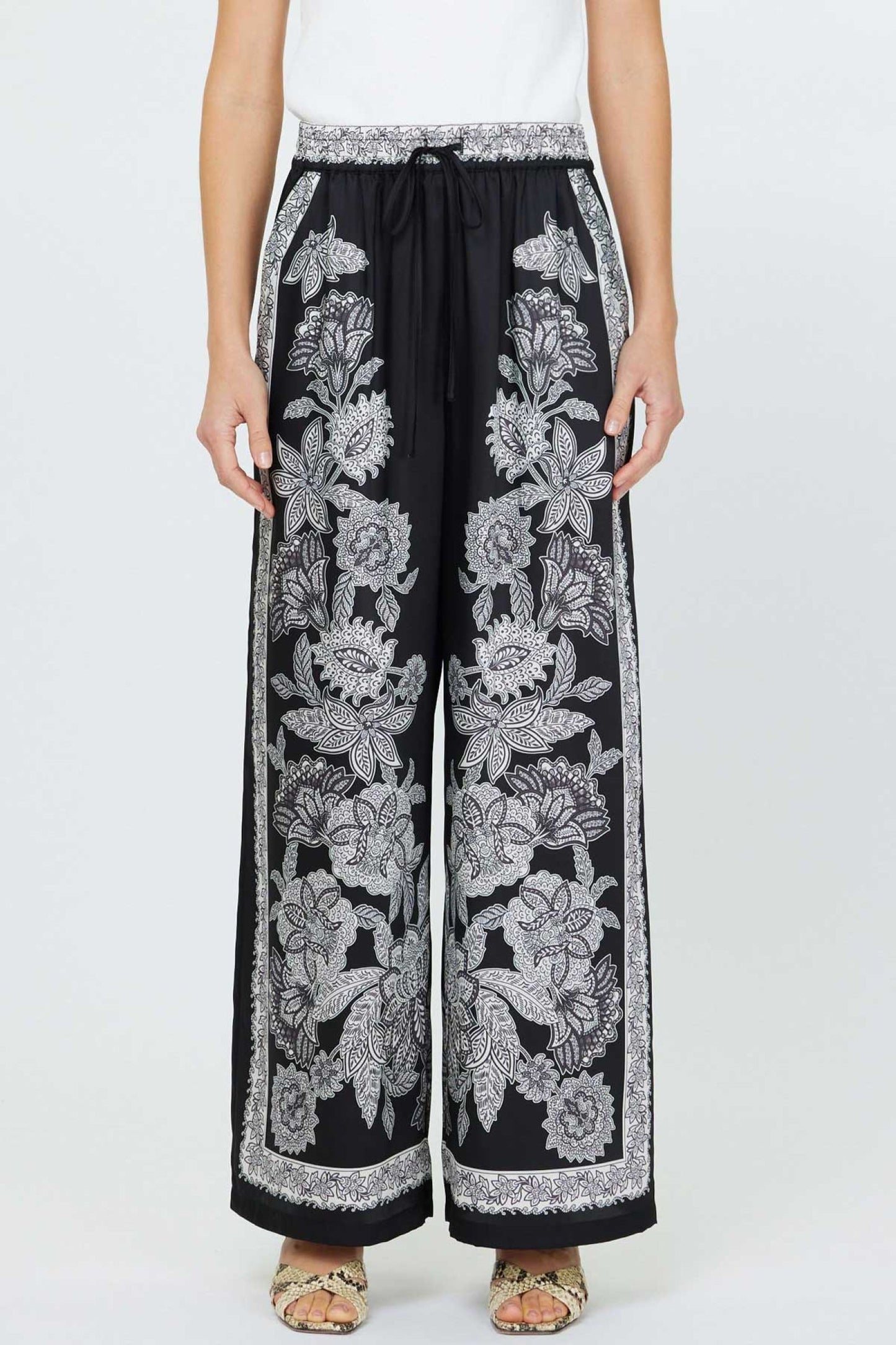 Paisley Silk Poly Pant