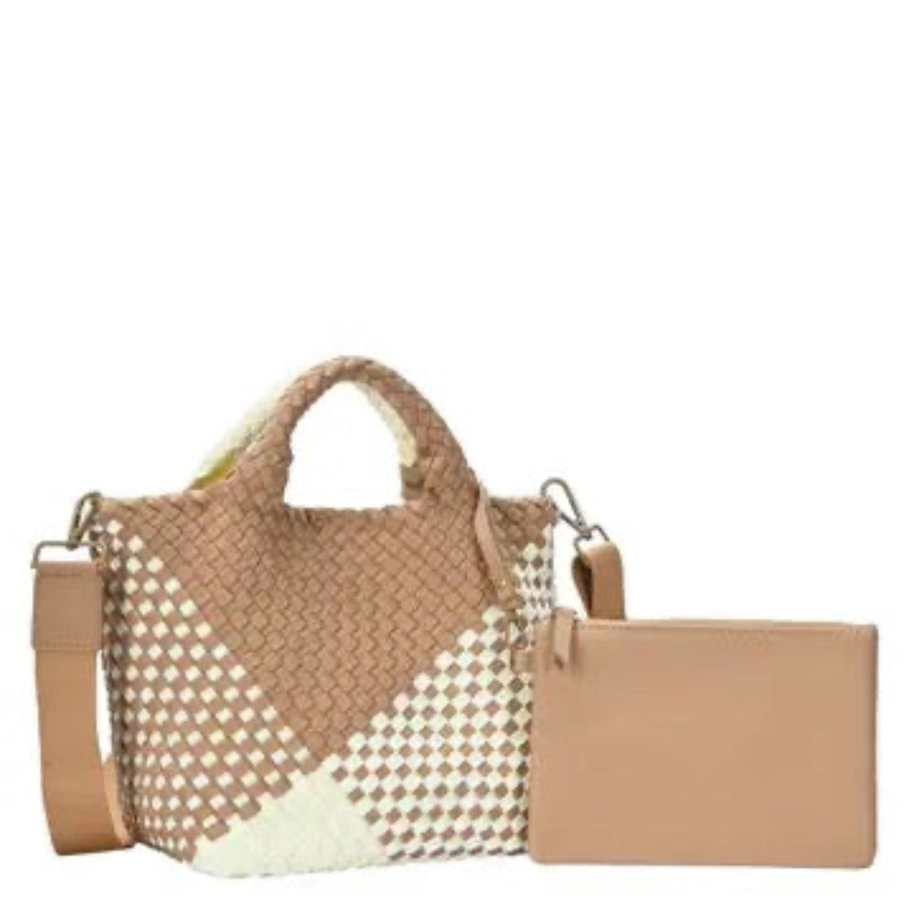 Woven 2 in 1 Neoprene Sachel Tan/Beige