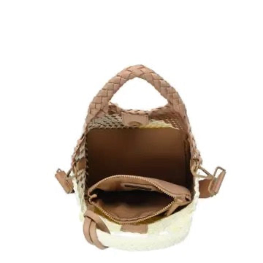 Woven 2 in 1 Neoprene Sachel Tan/Beige