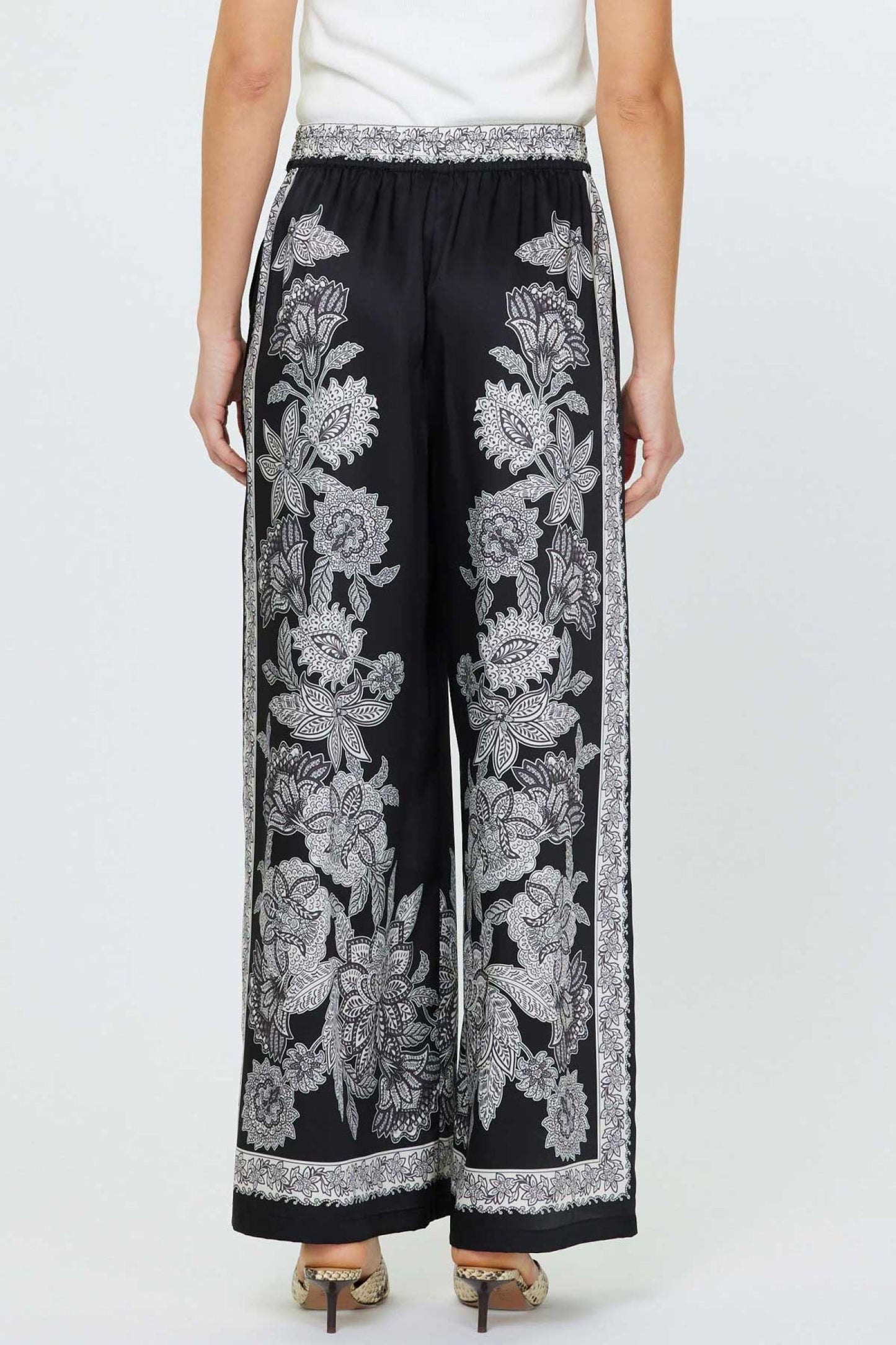 Paisley Silk Poly Pant