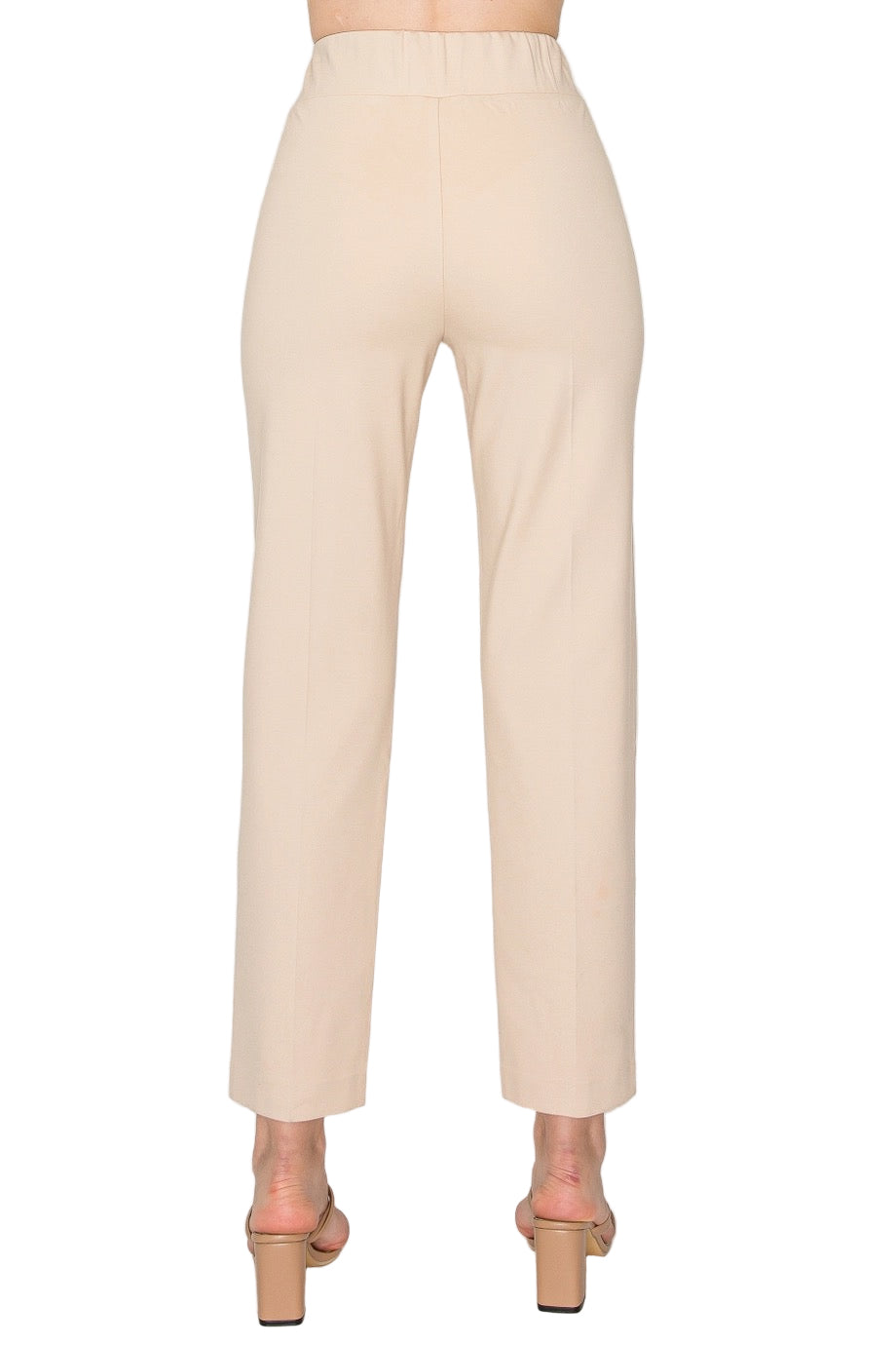 Ponte Knit Ankle Pant - Khaki