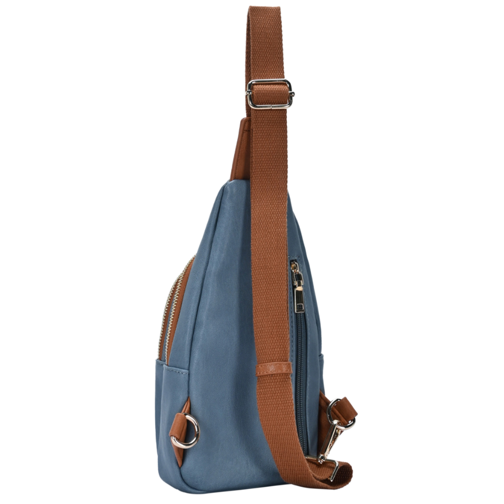 Mini Crossbody Modern Bag Blue/ Tan