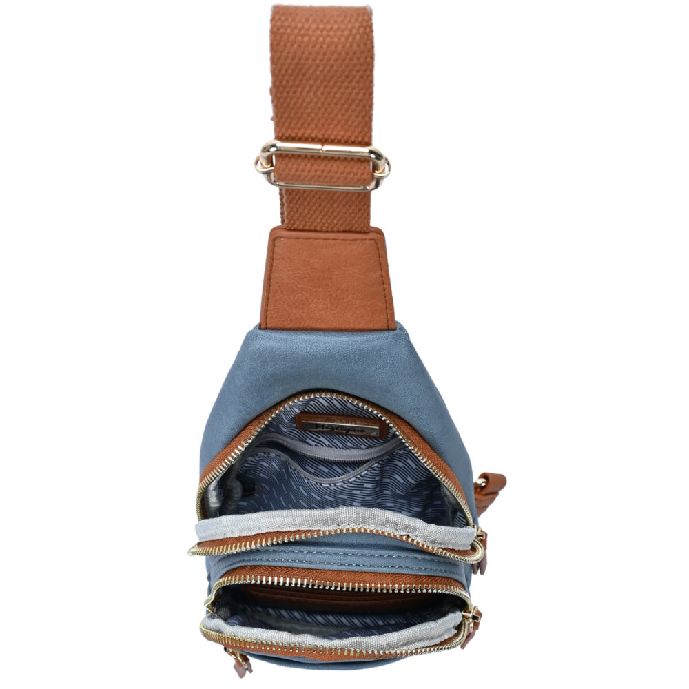 Mini Crossbody Modern Bag Blue/ Tan