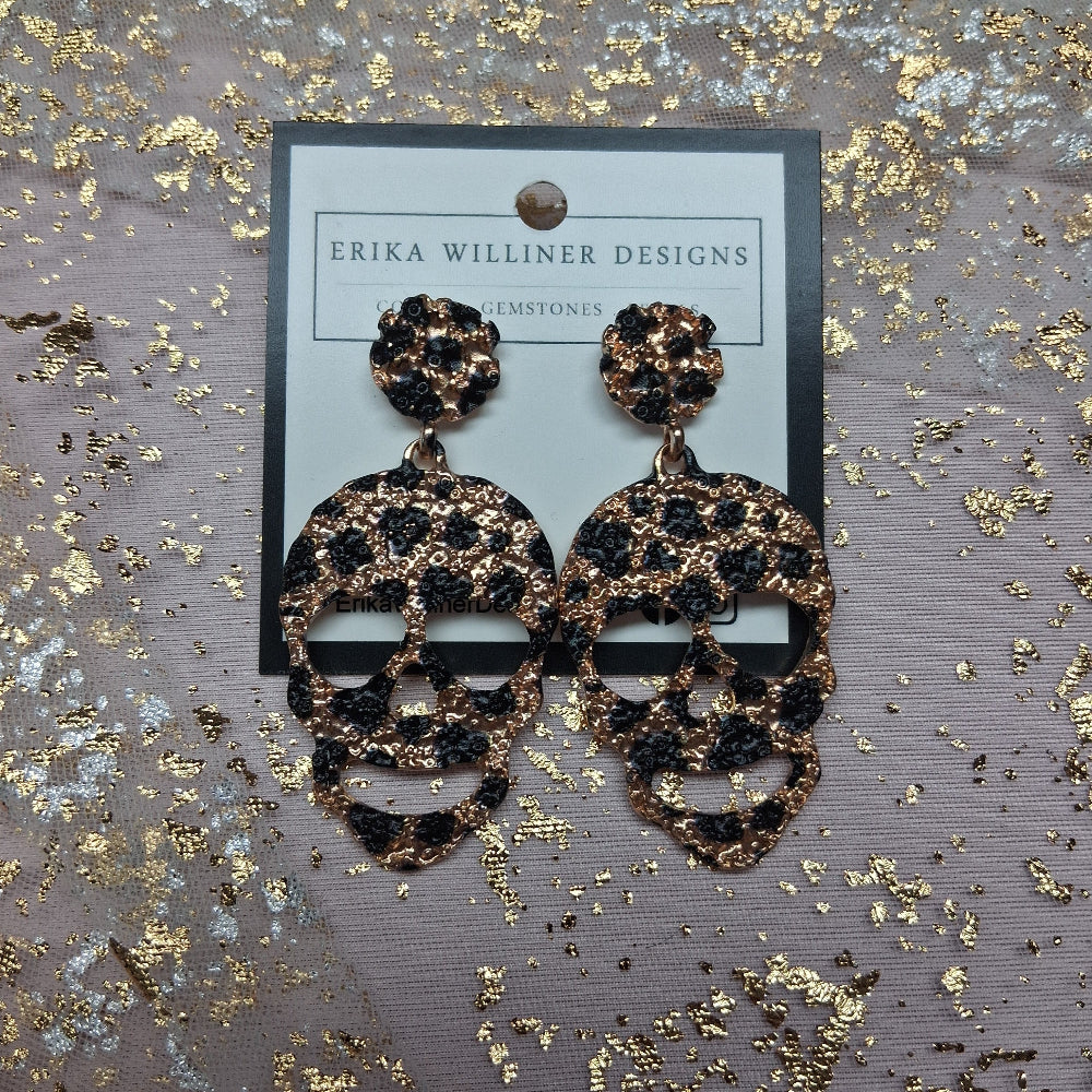 Leopard Skull Earrings