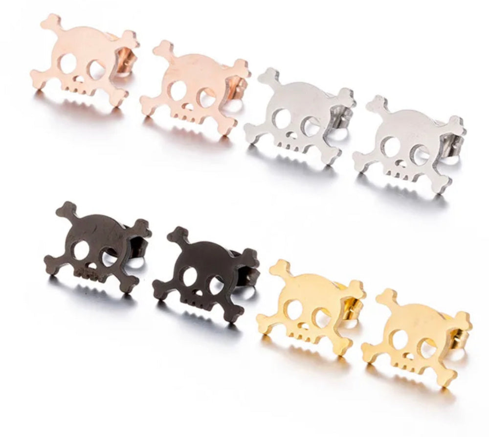 Stainless Steel Skull Studs