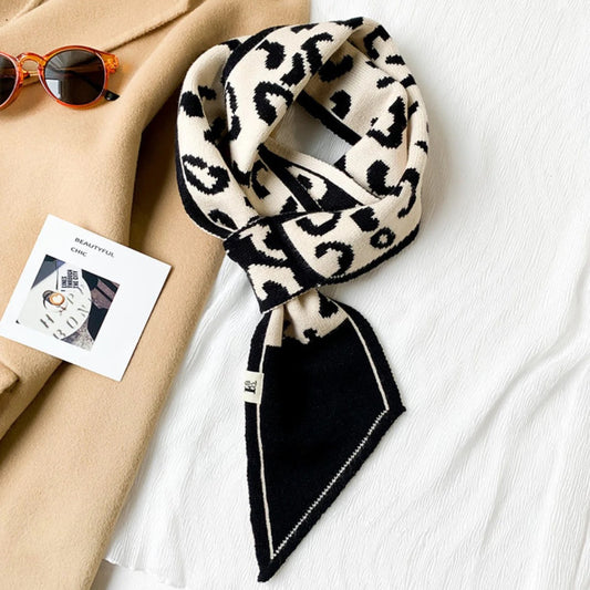 Cross-Front Leopard Scarf