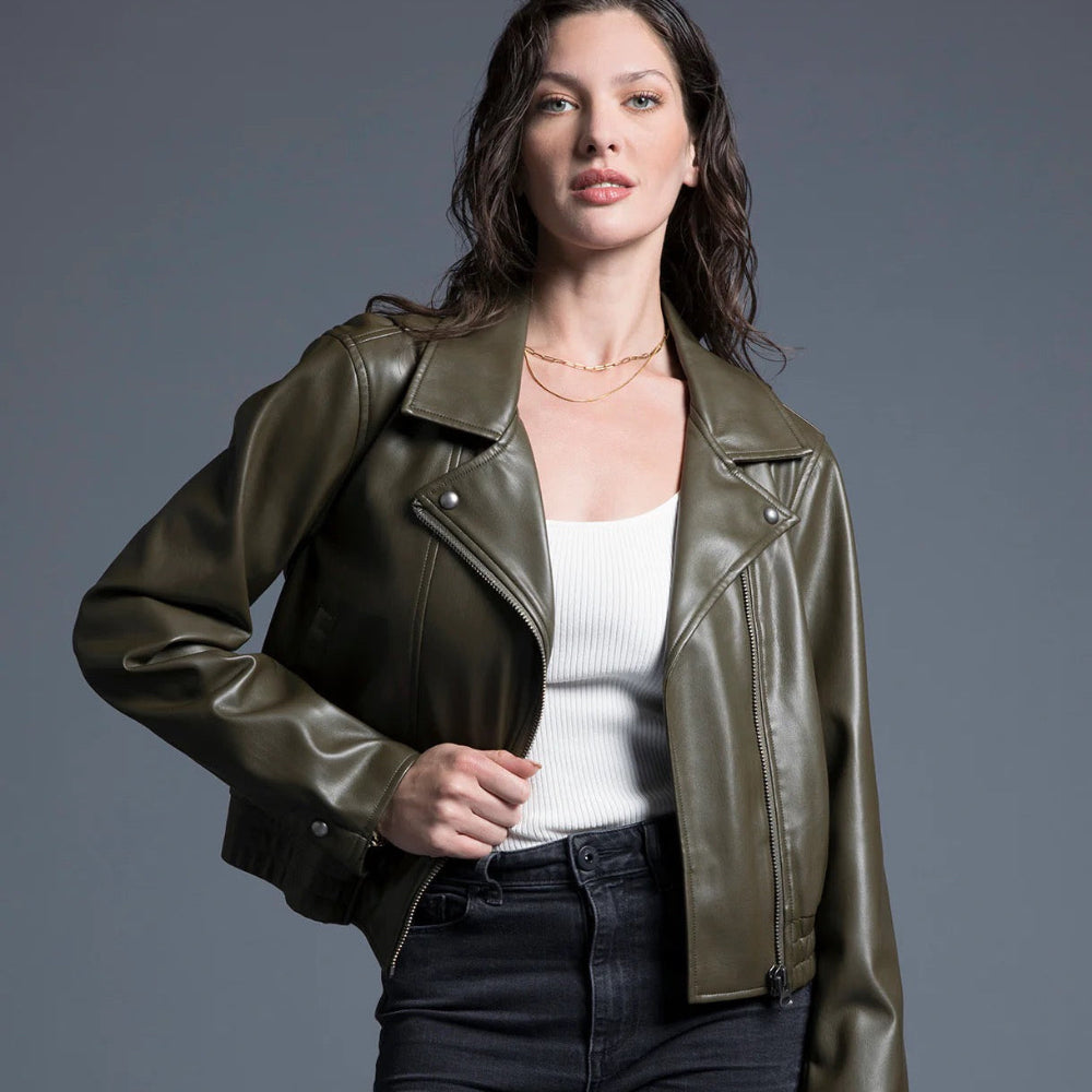 Jordan Faux Leather Moto Jacket