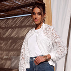 White Sheer Bomber Jacket