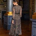 Avril Long Lace Leopard Print Dress