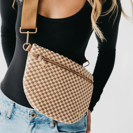 Westlyn Woven Tan Check Bum Bag