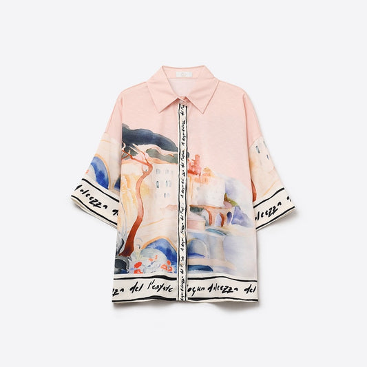 Watercolor Print Top