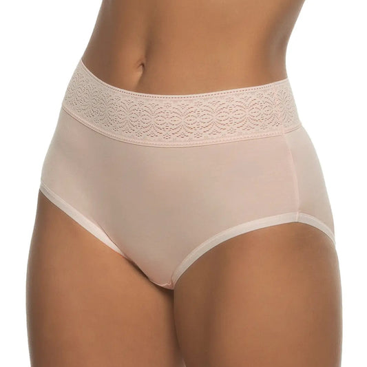 Serene Modal & Lace Brief - Peach Blush