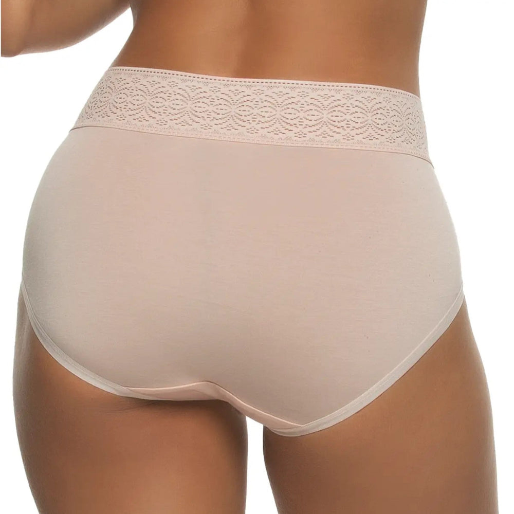 Serene Modal & Lace Brief - Peach Blush