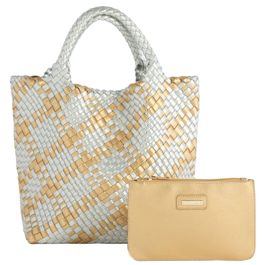 Mini Plaid Metallic Tote