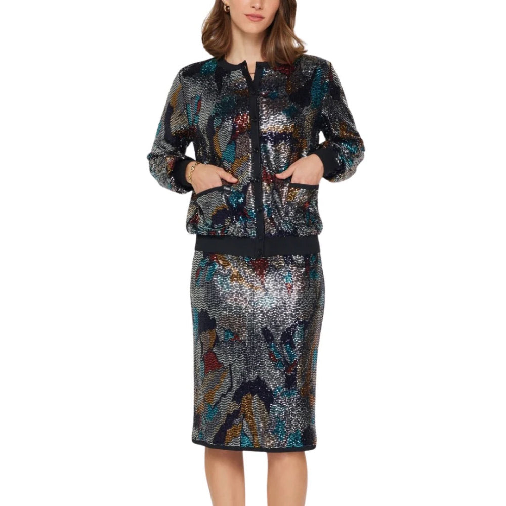 Metallic Sequin Skirt