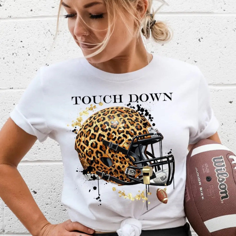 Leopard Touchdown Helmet Tee