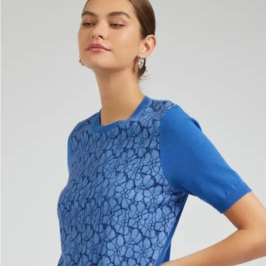Floral Lace Overlay Sweater