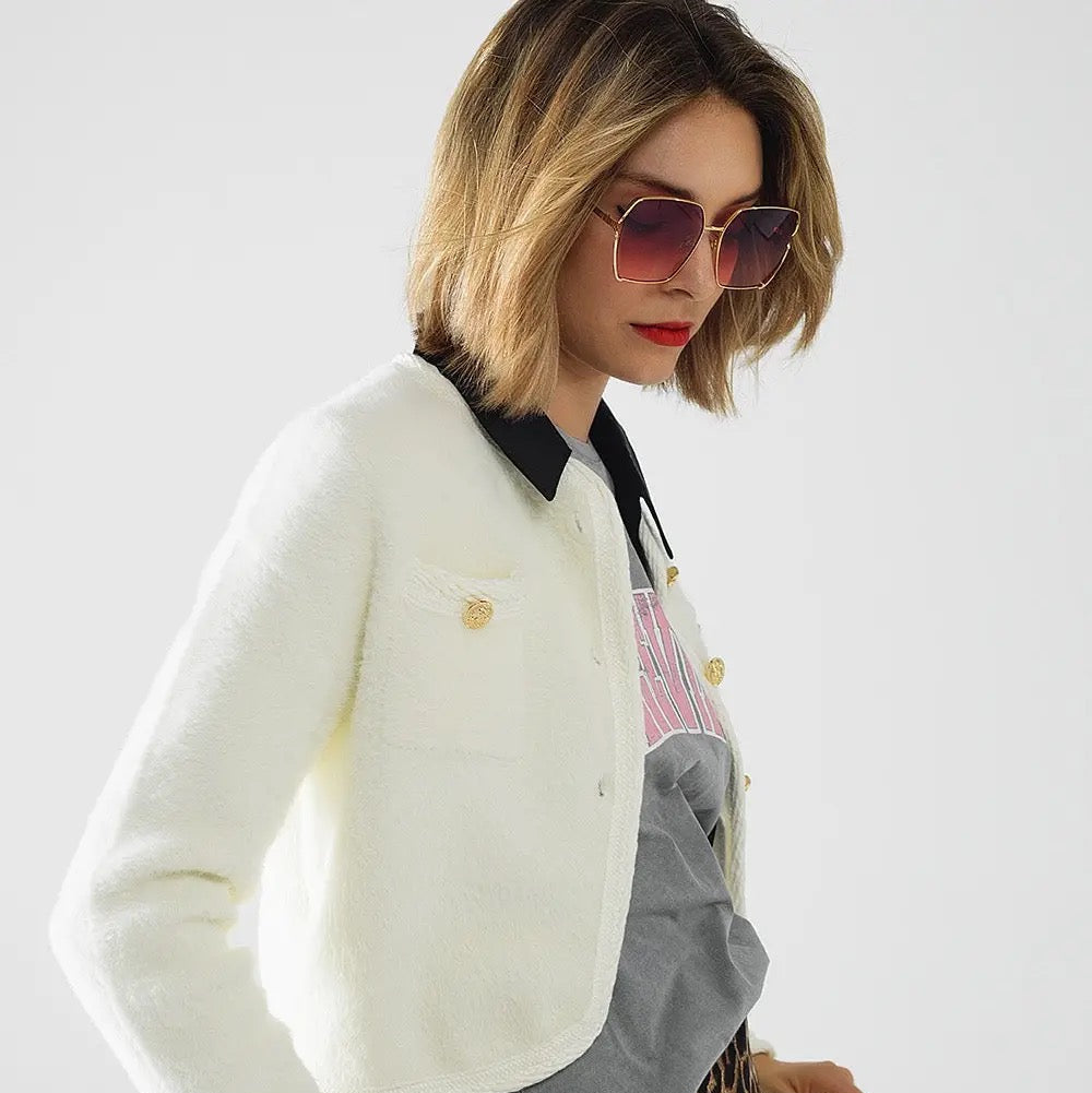 Extra Soft Fluffy High-Quality Cardigan in Cream