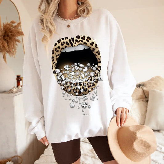 Leopard Lips Western Sweatshirt
