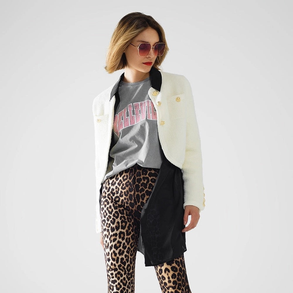 Extra Soft Fluffy High-Quality Cardigan in Cream