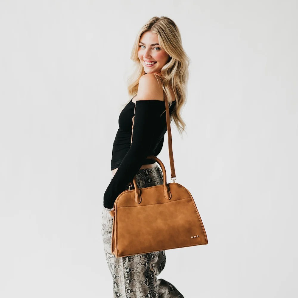 Nirvana Nubuck Tote In Camel