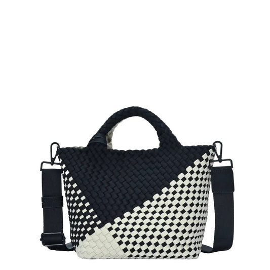 Woven 2 in 1 Neoprene Sachel Black/ Beige
