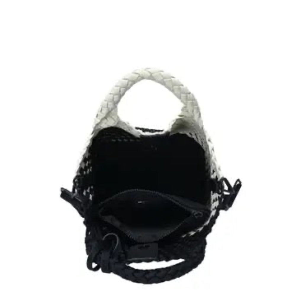 Woven 2 in 1 Neoprene Sachel Black/ Beige