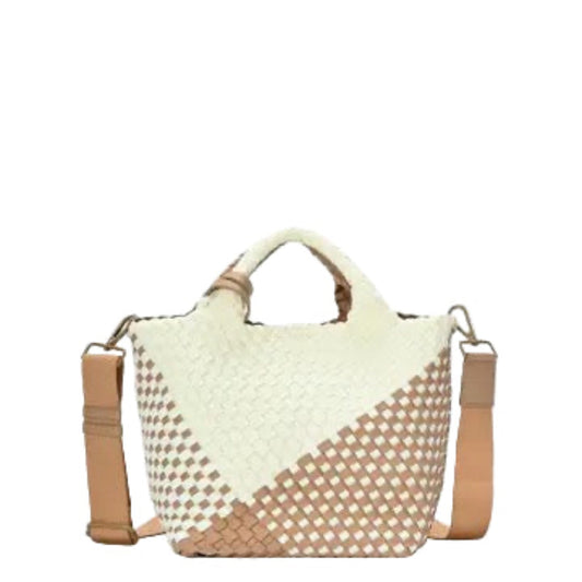 Woven 2 in 1 Neoprene Sachel Tan/Beige