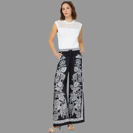 Paisley Silk Poly Pant