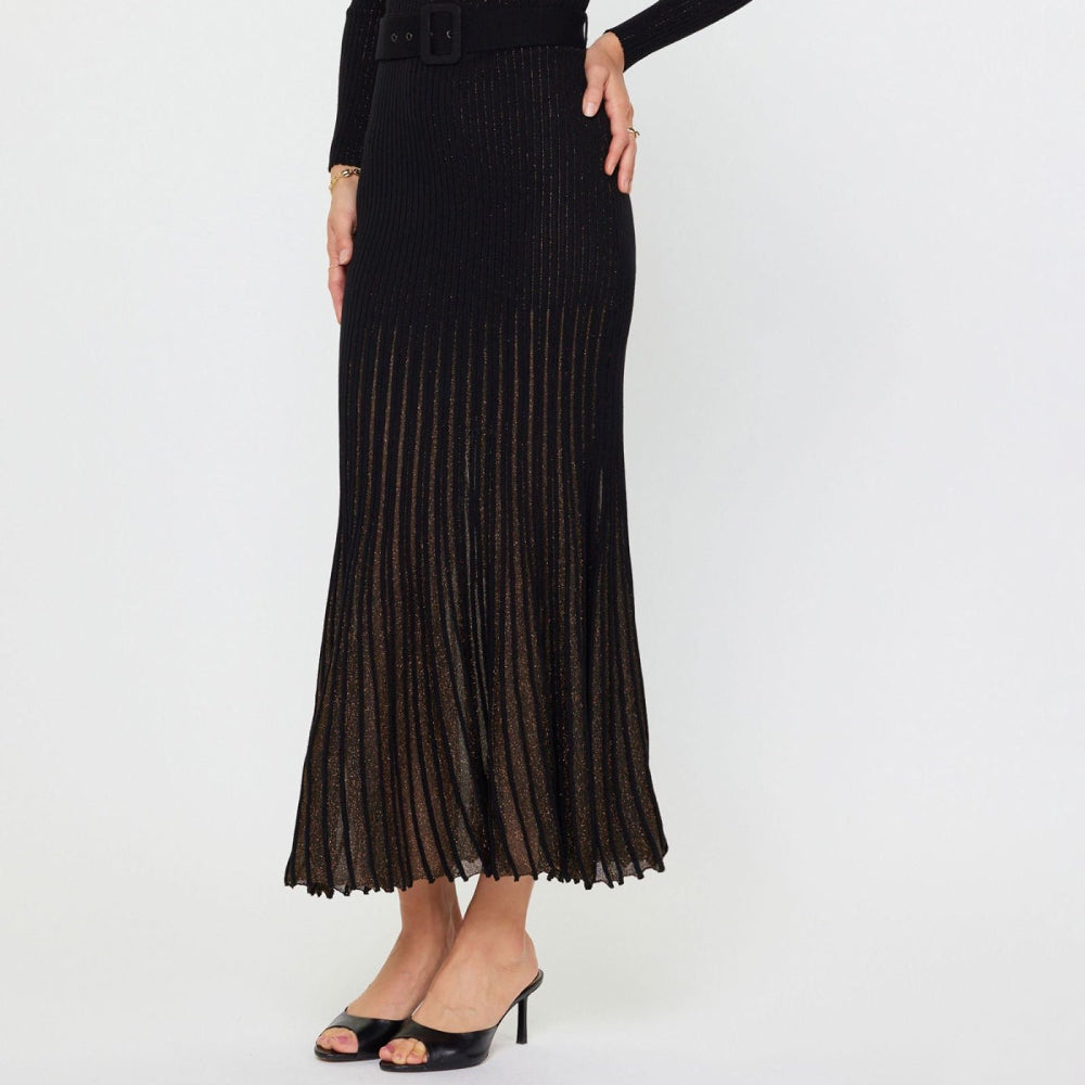 Shimmer Fitted Ribbed Dress