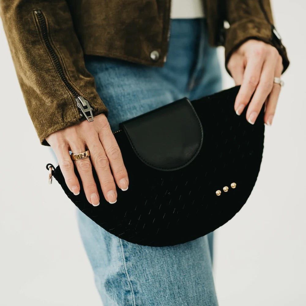 Suede Flap Crossbody