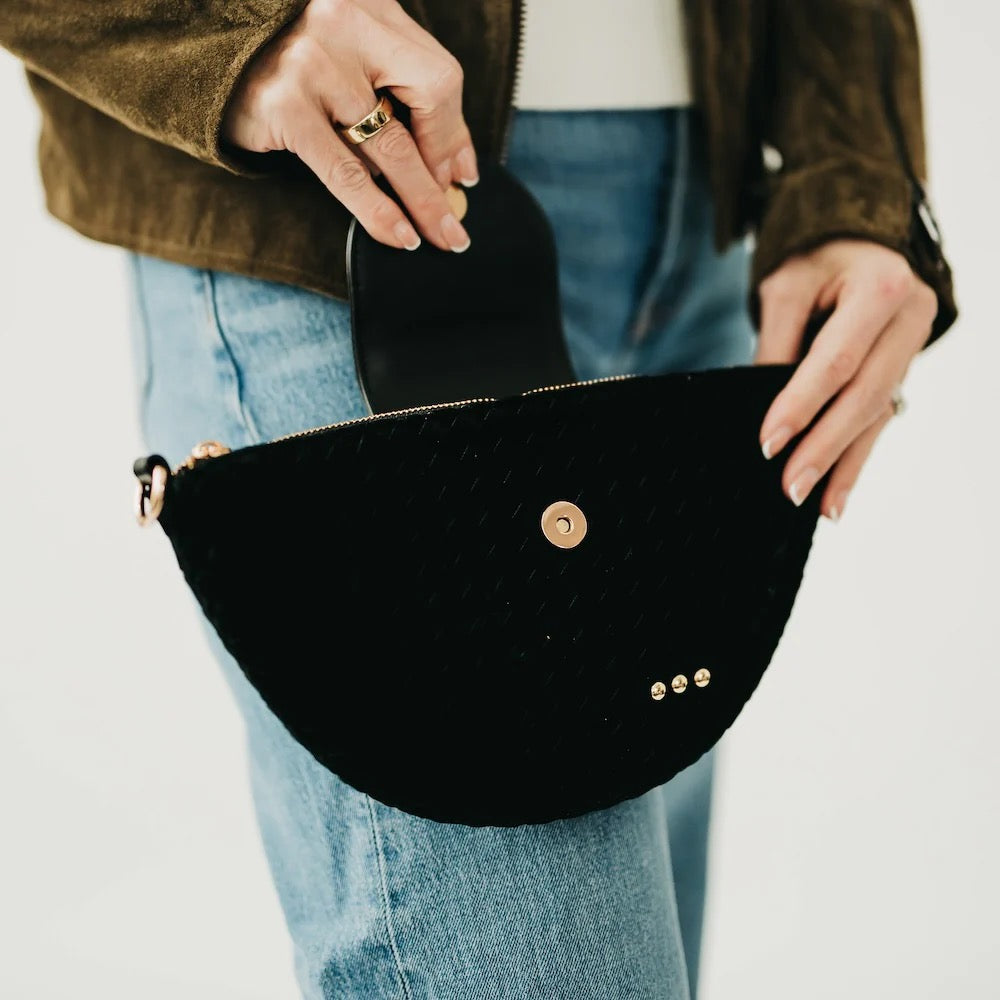 Suede Flap Crossbody