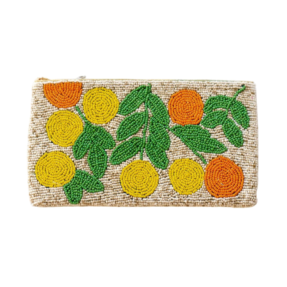 Autumn Bloom Beaded Clutch