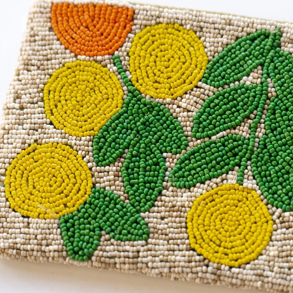 Autumn Bloom Beaded Clutch