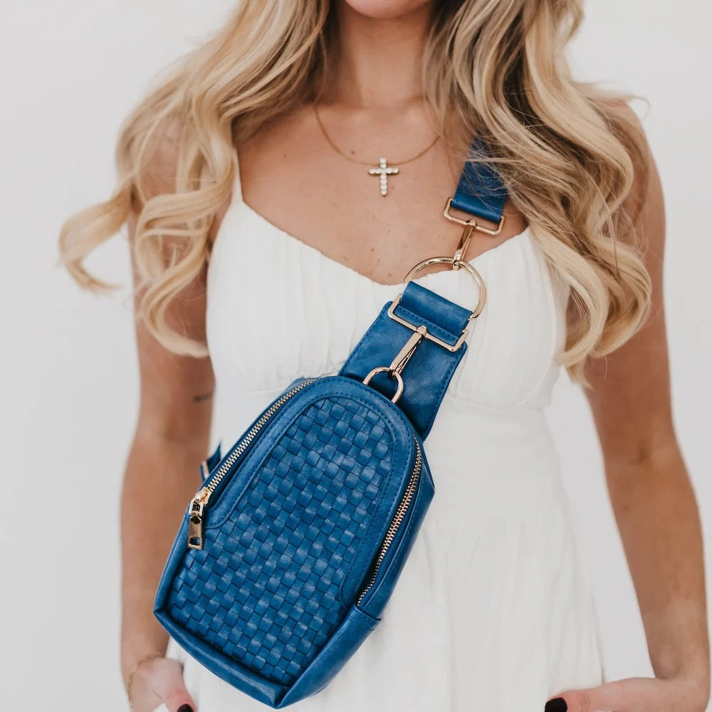 Waverly Woven Sling Bag Denim Blue