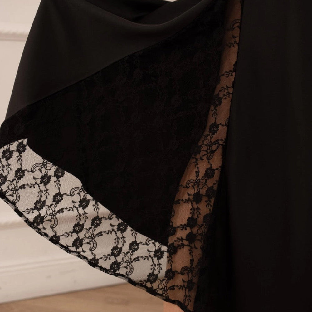 Satin Skirt With Lace