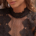 Sofia Lace Bardot Top In Black