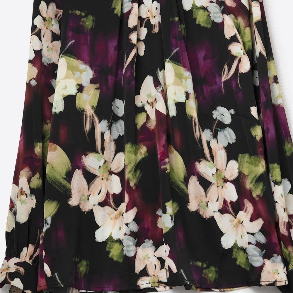 Floral Print Satin Blouse