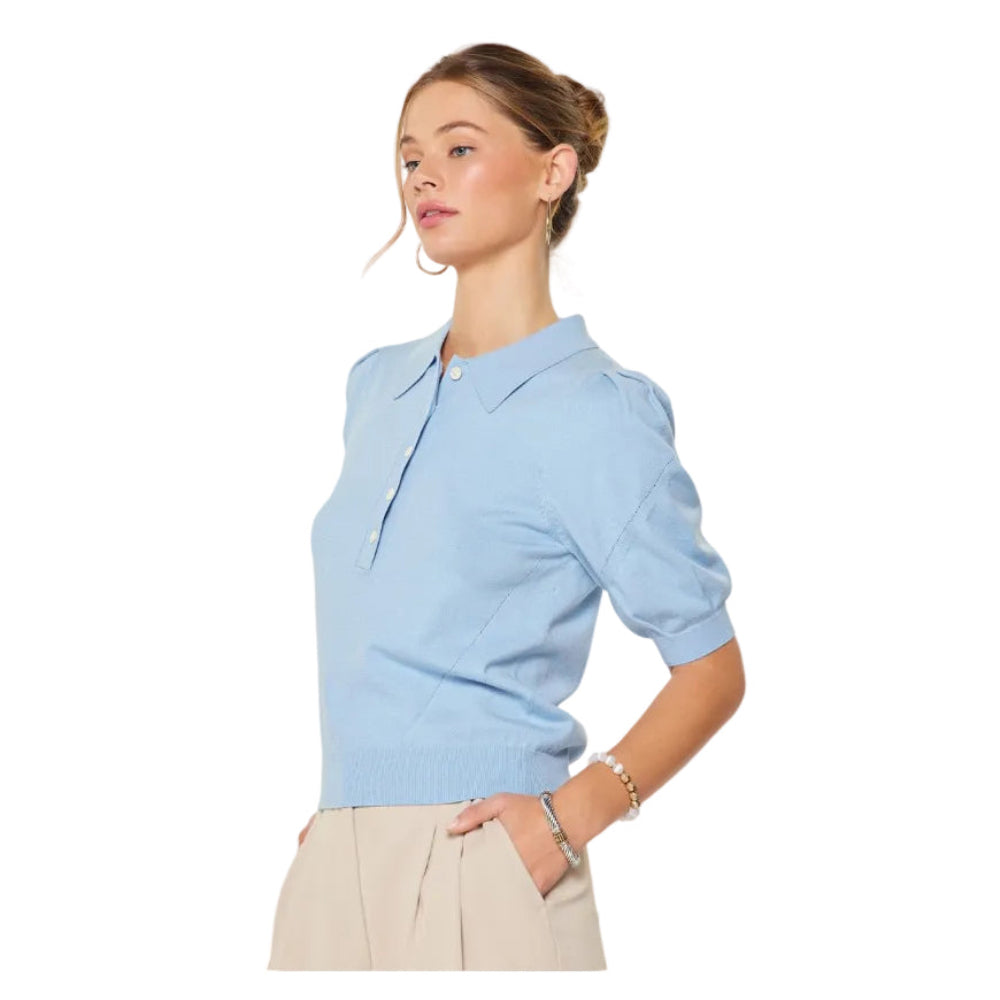 V Neck Polo Top