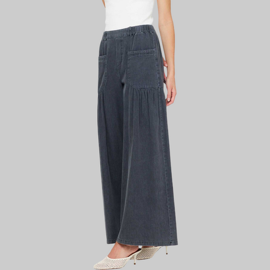 Chambray Denim pant in Black