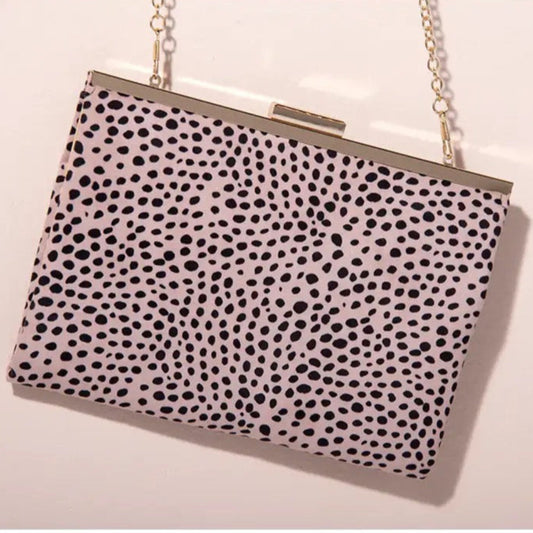 Leopard Pink Framed Clutch