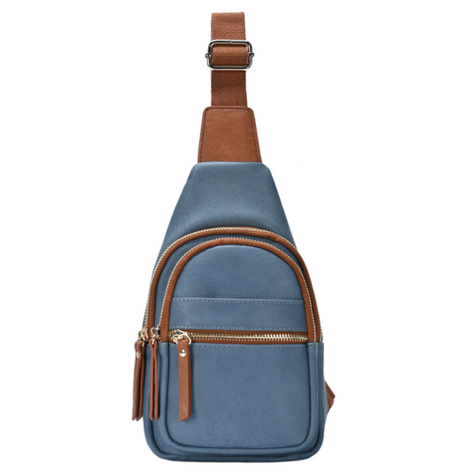 Mini Crossbody Modern Bag Blue/ Tan