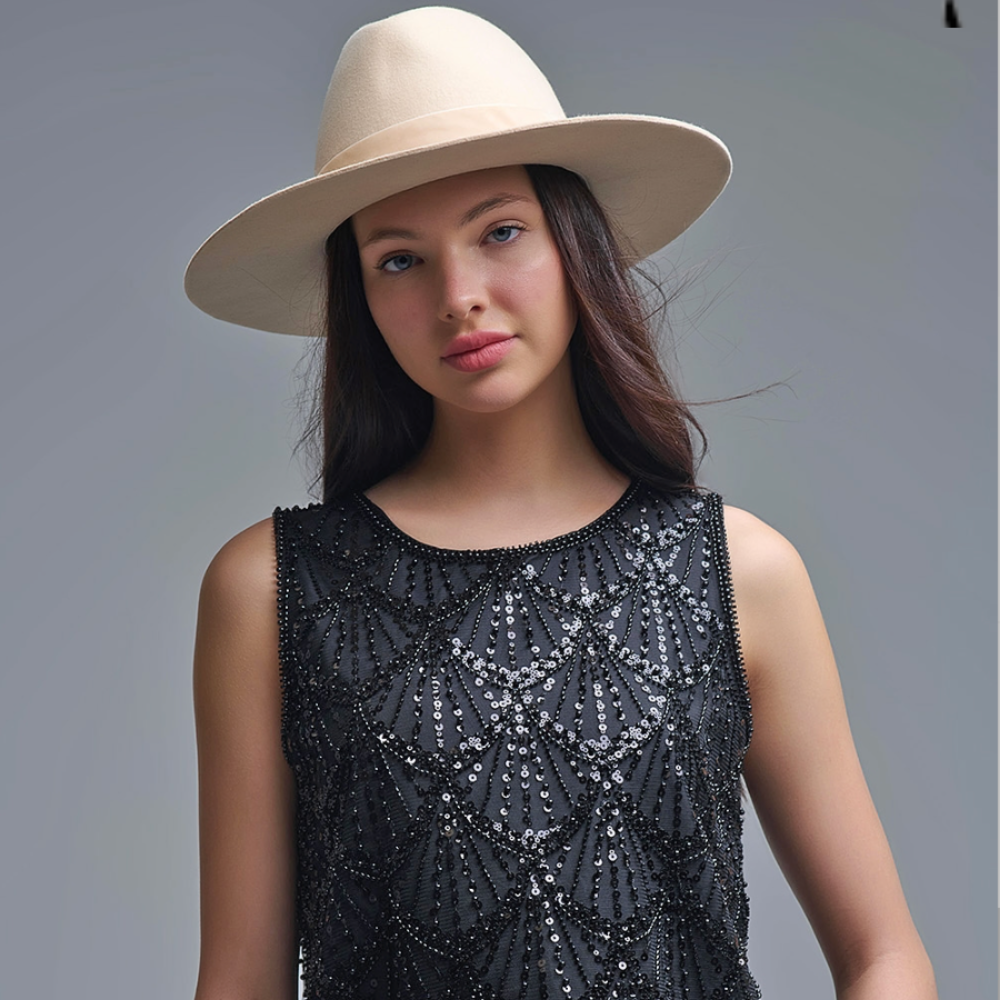 Chic Black Sequin Crop Top