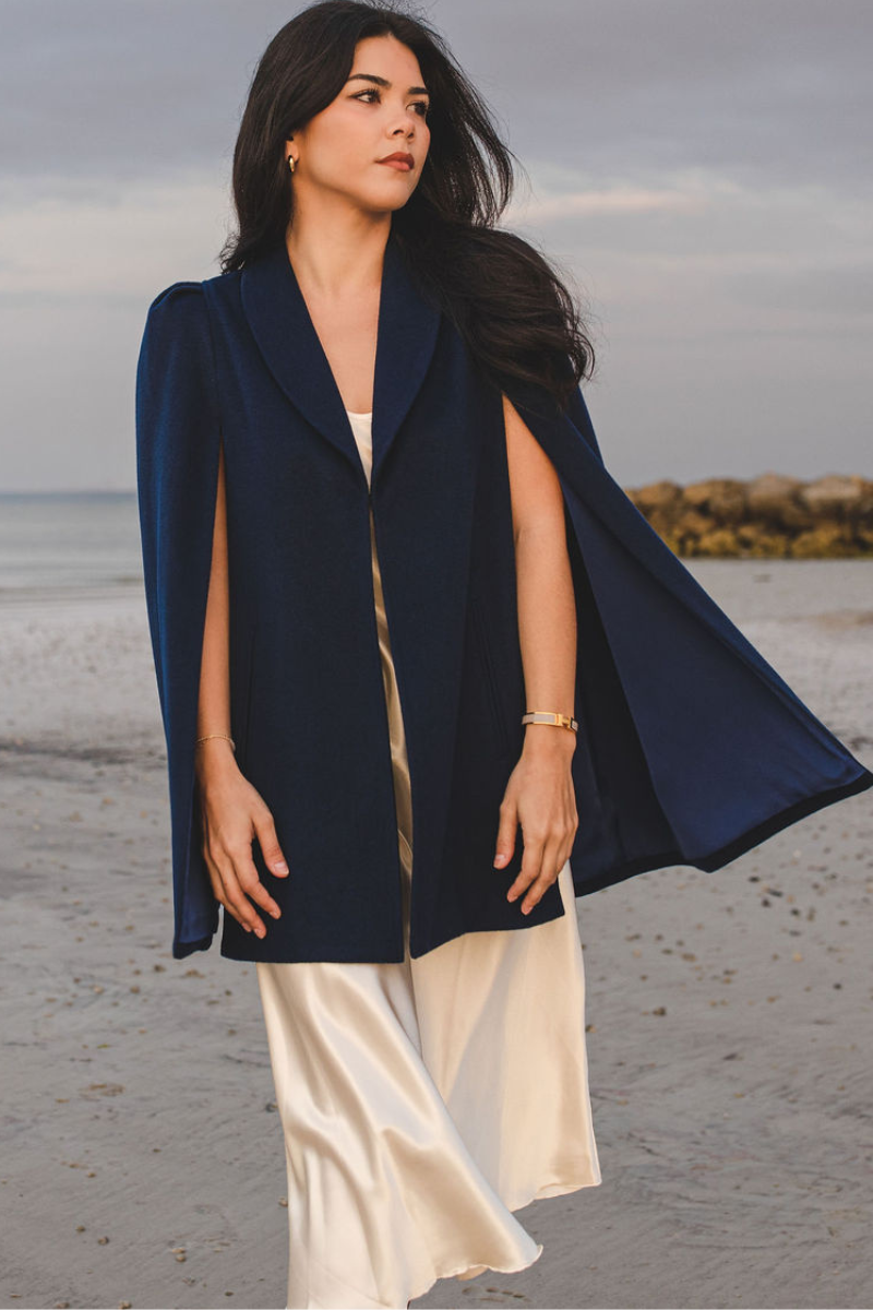 Marina Cape In Navy by Nina Nieves
