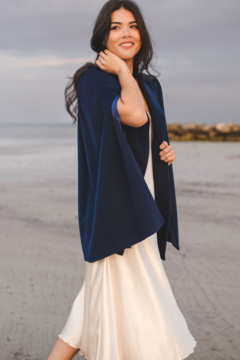 Marina Cape In Navy by Nina Nieves