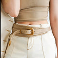 Studded Garde Western Belt - Taupe