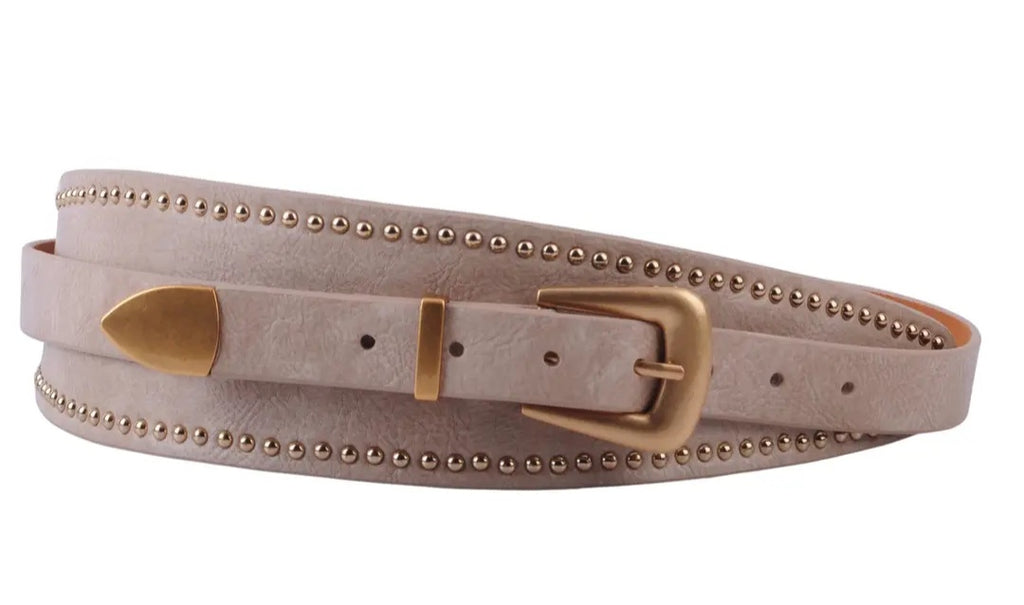Studded Garde Western Belt - Taupe