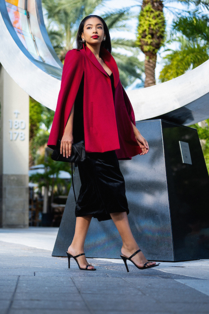 Rosa Cape In Fuchsia by Nina Nieves